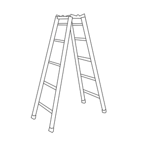 Stairs drawing black and white clipart