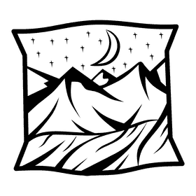 Desert night black and white clipart