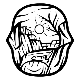 Desert skull black and white clipart