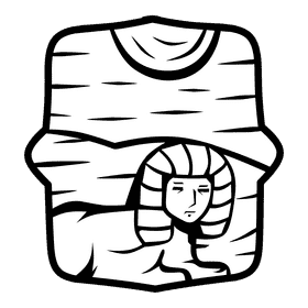 Desert sphinx black and white clipart
