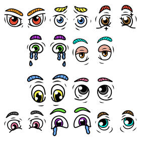 Eye Cartoon vector Set vector
