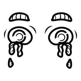 Eyes Cartoon Cry black and white clipart