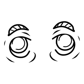 Eyes Cartoon Focus black and white clipart