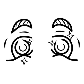 Eyes Cartoon Hype black and white clipart