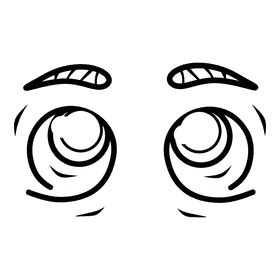 Eyes Cartoon Look Up black and white clipart