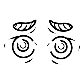 Eyes Cartoon Panic black and white clipart