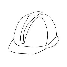 Safety helmet drawing black and white clipart free download