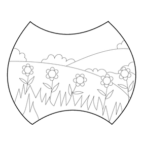Grassland flower black and white clipart