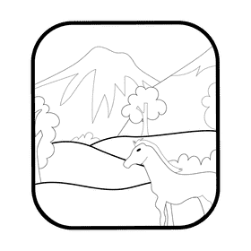 Grassland horse black and white clipart