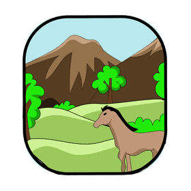 Grassland horse clipart