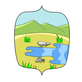 Grassland lake clipart