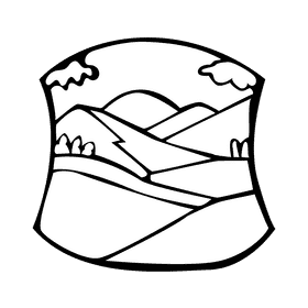 Grassland sunrise black and white clipart