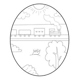 Grassland train black and white clipart