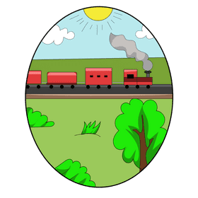 Grassland train clipart