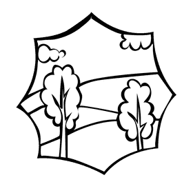 Grassland tree black and white clipart