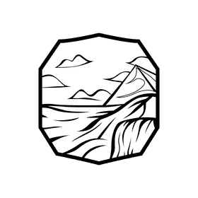Horizon Desert black and white clipart
