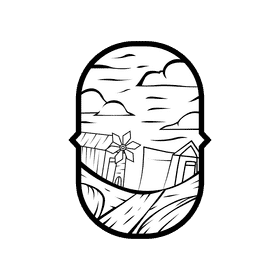 Horizon Farm black and white clipart