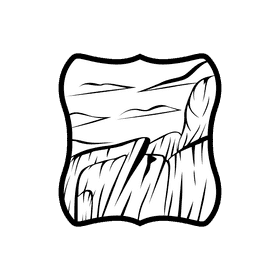 Horizon Ice Hill black and white clipart