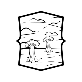 Horizon Savanna black and white clipart