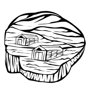 Meadow Farm black and white clipart