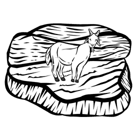 Meadow Goat black and white clipart