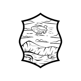 Night sky Air Ship black and white clipart