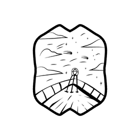Night sky Fall Star black and white clipart