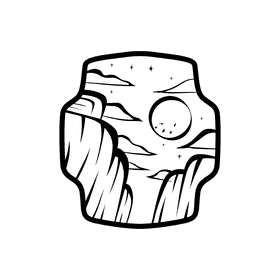 Night sky Hill black and white clipart