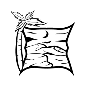 Oasis Arabian Night black and white clipart