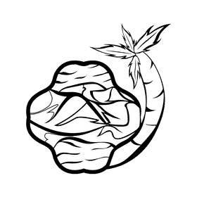 Oasis Desert Mountain black and white clipart