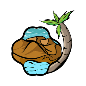 Oasis Desert Mountain clipart
