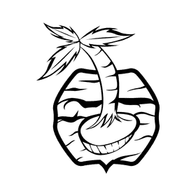 Oasis Oasis Island black and white clipart