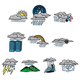 Rain Cloud Set vector