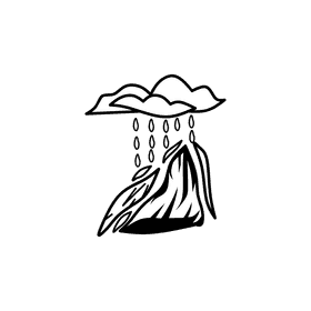 Rain Cloud Avalanche black and white clipart