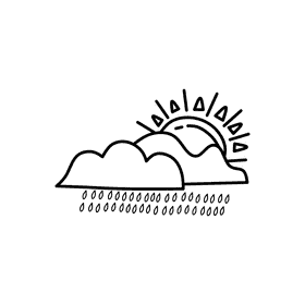Rain Cloud Drizzle black and white clipart