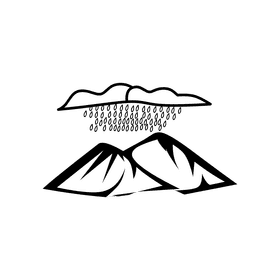 Rain Cloud Mountain black and white clipart