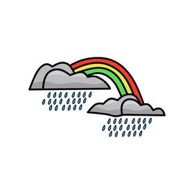 Rain Cloud Rainbow clipart