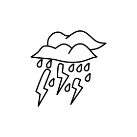 Rain Cloud Storm black and white clipart