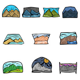 Rocky mountain set vector
