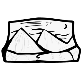 Rocky mountain night black and white clipart