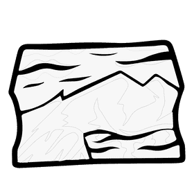 Rocky mountain sea black and white clipart