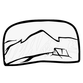 Rocky mountain tent black and white clipart