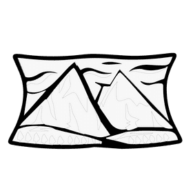 Rocky mountain trees black and white clipart