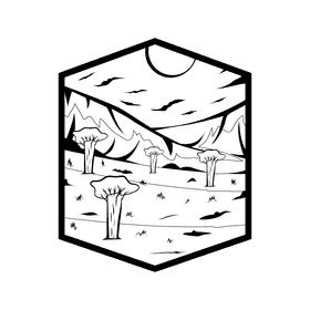 Savana Night black and white clipart