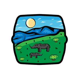 Savana Rhino clipart