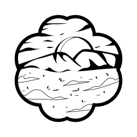Savana Sunset black and white clipart
