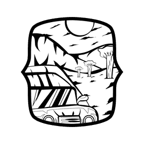 Savana Tour black and white clipart