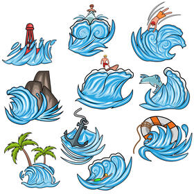 Sea Wave Set vector
