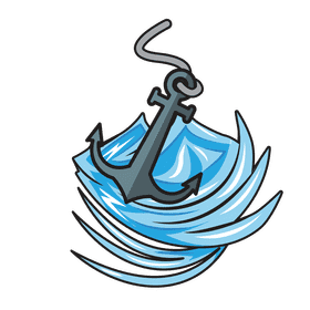Sea Wave Anchor clipart