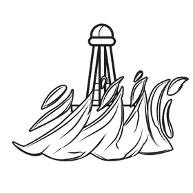 Sea Wave Buoy Navigation black and white clipart